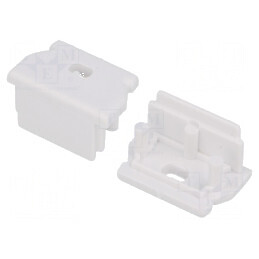 Obturator LED Profil Alb 2 Bucăți ABS cu Orificiu UNI12 - Accesorii pentru Iluminat | Electronic-mag.ro | Componente Electronice