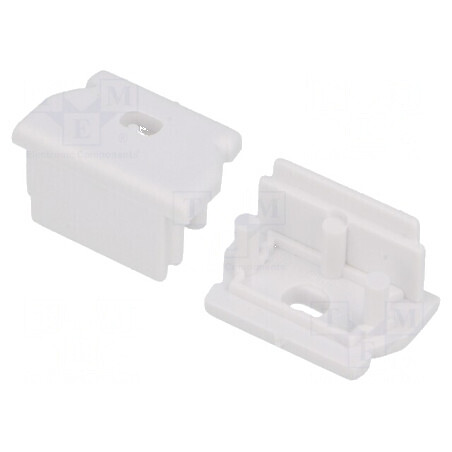 Obturator LED Profil Alb 2 Bucăți ABS cu Orificiu UNI12 - Accesorii pentru Iluminat | Electronic-mag.ro | Componente Electronice