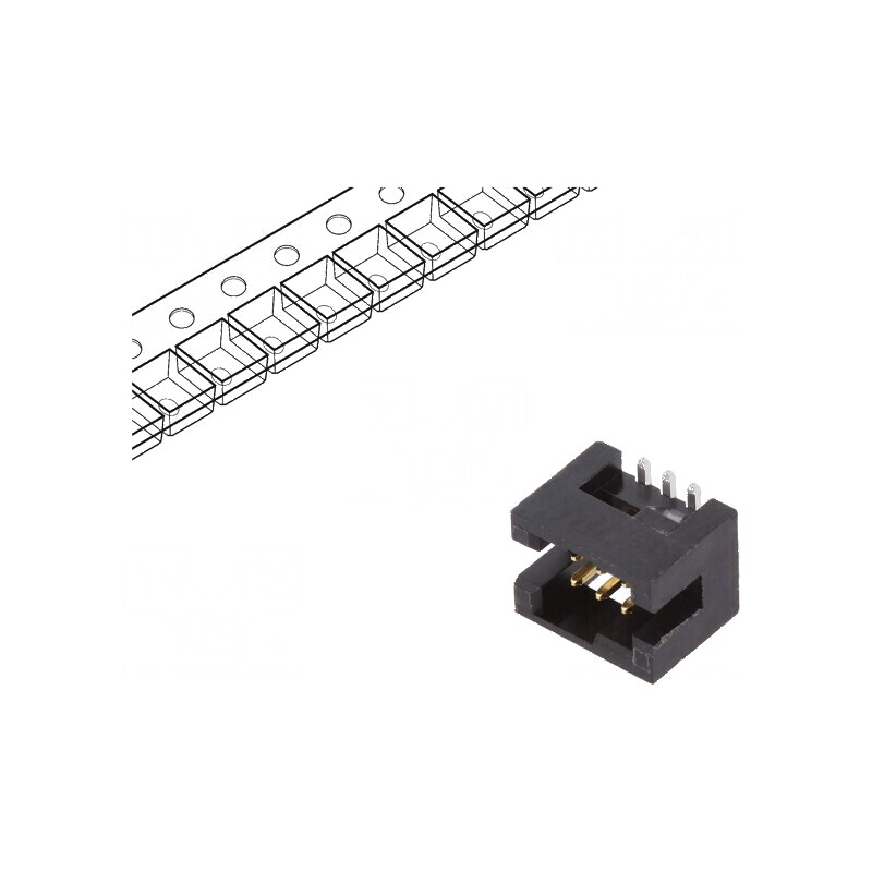 Conector Minitek127® Tată cu 6 Pini Verticali pentru Şiruri Pini Soclu | Electronic-mag.ro | Componente Electronice