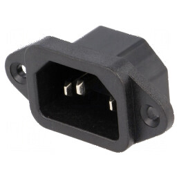 Conector Alimentare AC Soclu Tată 10A 250VAC IEC 60320 THT - Componente Electrice de Înaltă Calitate | Electronic-mag.ro | Componente Electronice