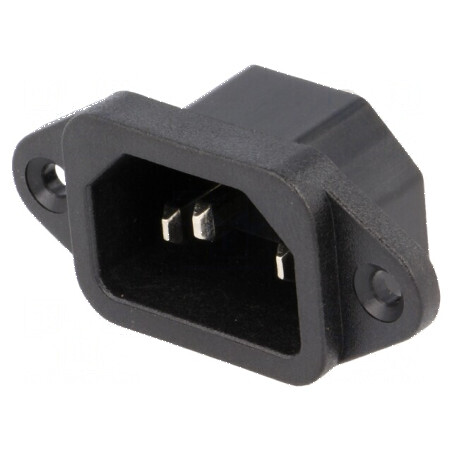 Conector Alimentare AC Soclu Tată 10A 250VAC IEC 60320 THT - Componente Electrice de Înaltă Calitate | Electronic-mag.ro | Componente Electronice