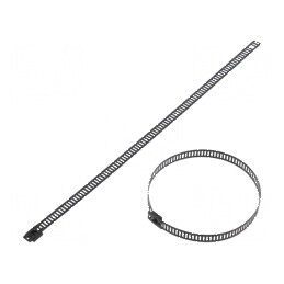 Colier de strângere perforat negru L: 225mm W: 7mm 445N | Electronic-mag.ro | Componente Electronice