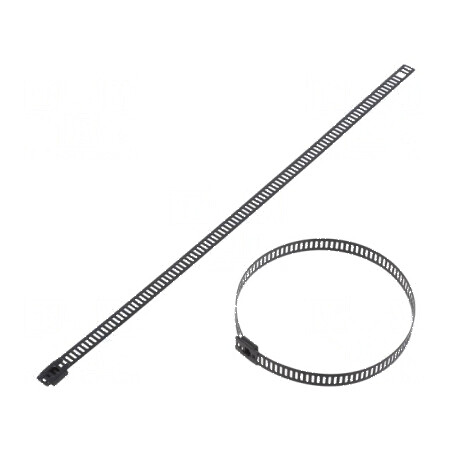 Colier de strângere perforat negru L: 225mm W: 7mm 445N | Electronic-mag.ro | Componente Electronice