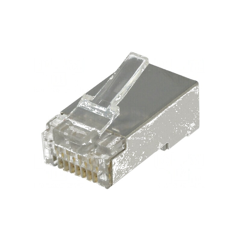 Conector RJ45 ecranat Cat 6, mufă PIN 8, dispunere 8p8c | Electronic-mag.ro | Componente Electronice