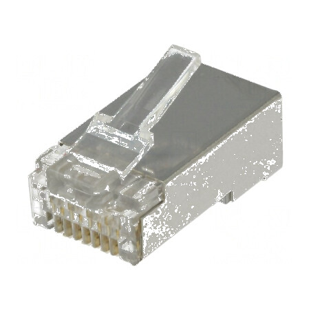 Conector RJ45 ecranat Cat 6, mufă PIN 8, dispunere 8p8c | Electronic-mag.ro | Componente Electronice
