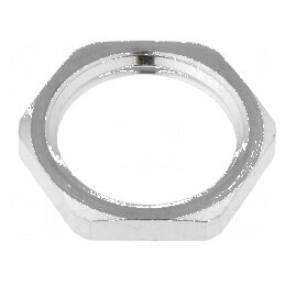 Piuliță M20 din Alamă Nichelată, Grosime 3,5mm, Cheie 24mm, Filet Metric | Electronic-mag.ro | Componente Electronice