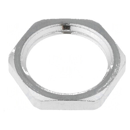 Piuliță M20 din Alamă Nichelată, Grosime 3,5mm, Cheie 24mm, Filet Metric | Electronic-mag.ro | Componente Electronice