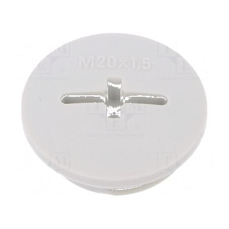 Capac de protecție M20 1,5 IP68 din poliamidă gri deschis, 6mm - soluție durabilă pentru conectivitate industrială | Electronic-mag.ro | Componente Electronice