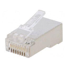 Conector RJ45 ecranat Cat 5e, mufă PIN 8, dispunere 8p8c | Electronic-mag.ro | Componente Electronice