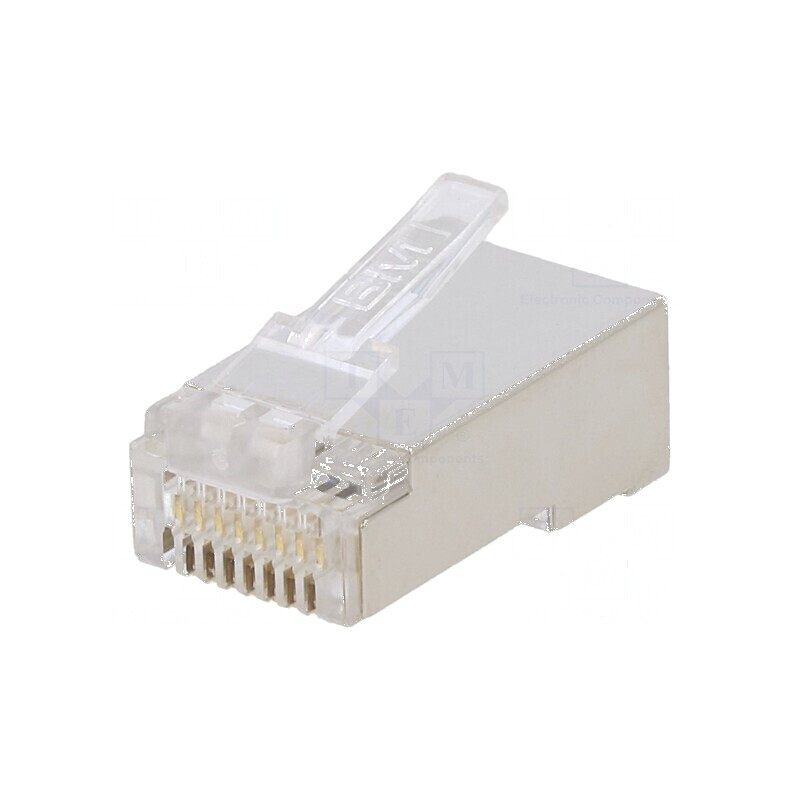 Conector RJ45 ecranat Cat 5e, mufă PIN 8, dispunere 8p8c | Electronic-mag.ro | Componente Electronice