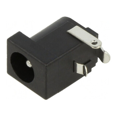 Conector alimentare DC 6,3/2,35mm soclu tată pentru PCB THT - componentă electronică de calitate | Electronic-mag.ro | Componente Electronice