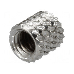 Adaos filetat din alamă nichel M4 - Lungime 5,9mm, Diametru exterior 5,95mm | Electronic-mag.ro | Componente Electronice