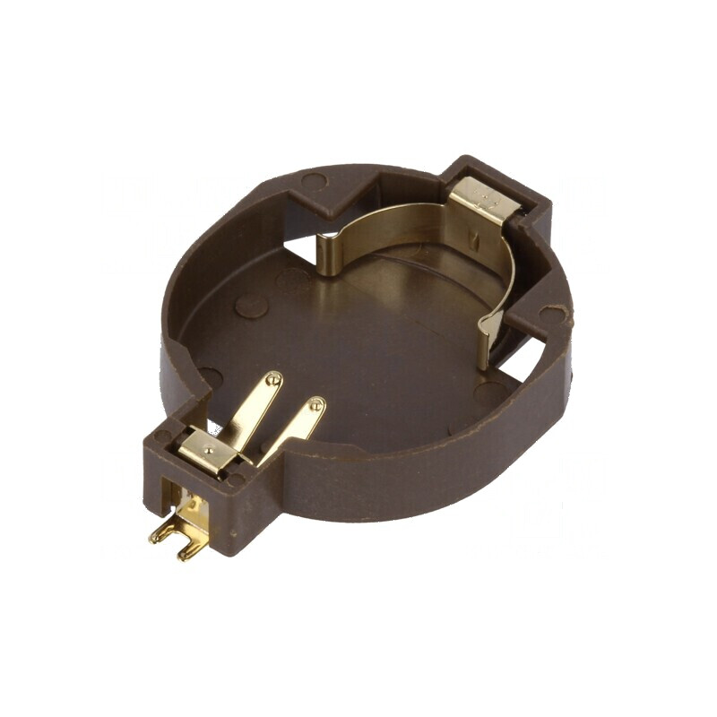 Soclu pentru baterie CR2032/ DL2032, orizontal, SMT, înălțime 5,4mm, negru - Nr. bat: 1 | Electronic-mag.ro | Componente Electronice