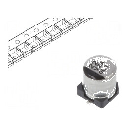 Condensator hibrid SMD 22uF 35VDC ESR 100mΩ Ø5x5,8mm ±20% | Electronic-mag.ro | Componente Electronice