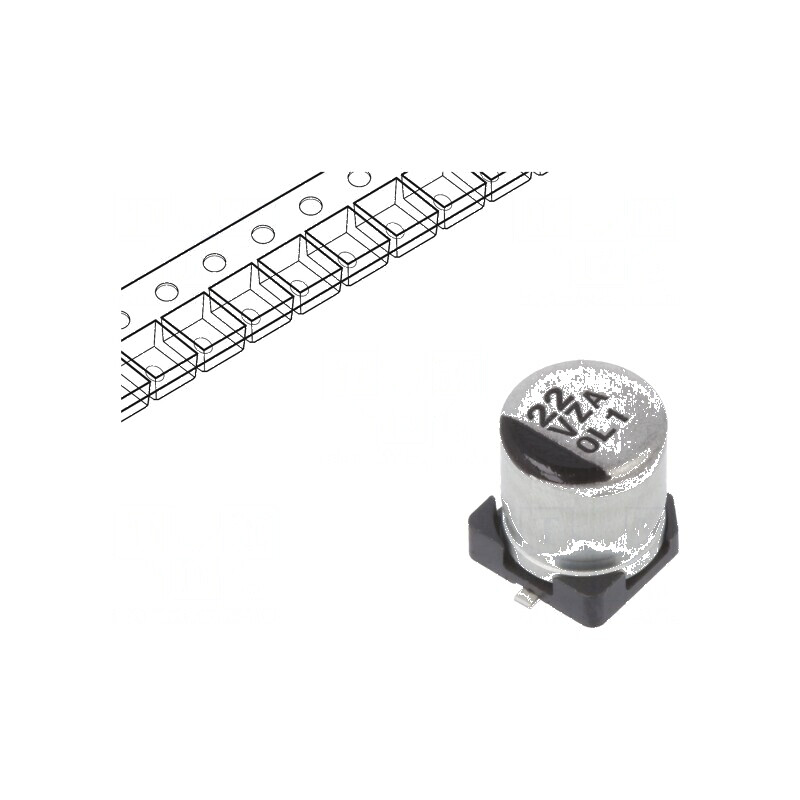 Condensator hibrid SMD 22uF 35VDC ESR 100mΩ Ø5x5,8mm ±20% | Electronic-mag.ro | Componente Electronice Condensator hibrid SMD 22uF 35VDC ESR 100mΩ Ø5x5,8mm ±20% | Electronic-mag.ro | Componente Electronice