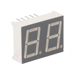 Afișaj LED cu 7 segmente 14,2mm 0,56" - Număr car: 2, Roșu Anodizat | Electronic-mag.ro | Componente Electronice