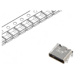 Conector USB C Soclu SMT 16 PIN Orizontale pentru Montaj pe Placă Superioară | Electronic-mag.ro | Componente Electronice