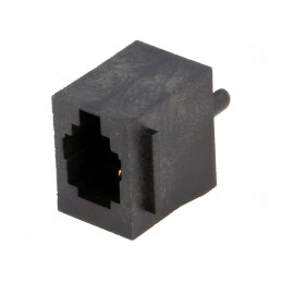Conector RJ9 Soclu 4 PIN cu Blocare pentru Panou din Poliester Aurit | Electronic-mag.ro | Componente Electronice