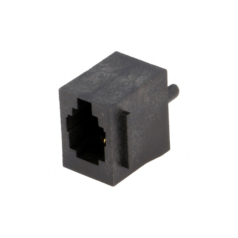 Conector RJ9 Soclu 4 PIN cu Blocare pentru Panou din Poliester Aurit | Electronic-mag.ro | Componente Electronice