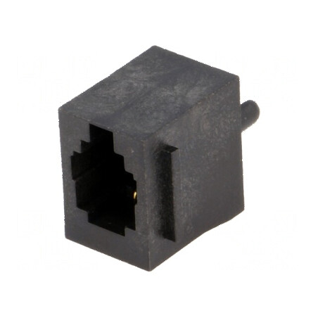 Conector RJ9 Soclu 4 PIN cu Blocare pentru Panou din Poliester Aurit | Electronic-mag.ro | Componente Electronice