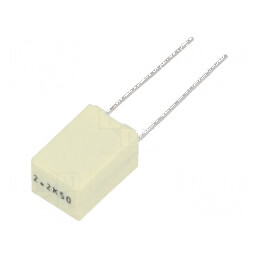 Condensator poliester 2,2uF 30VAC 50VDC 5mm ±10% THT - Componentă electronică de calitate | Electronic-mag.ro | Componente Electronice