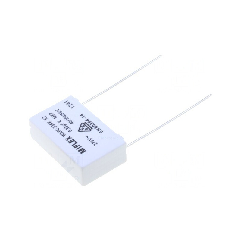 Condensator cu polipropilenă X2 330nF 26,5x8,5x16,5mm pentru montaj THT - Componentă electronică de înaltă calitate | Electronic-mag.ro | Componente Electronice