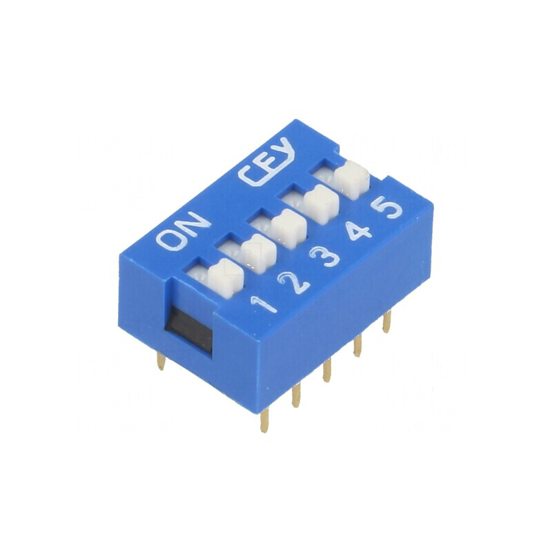 Comutator DIP-SWITCH 5 Secțiuni ON-OFF 0,05A/12VDC pentru Control Electric | Electronic-mag.ro | Componente Electronice Comutator DIP-SWITCH 5 Secțiuni ON-OFF 0,05A/12VDC pentru Control Electric | Electronic-mag.ro | Componente Electronice