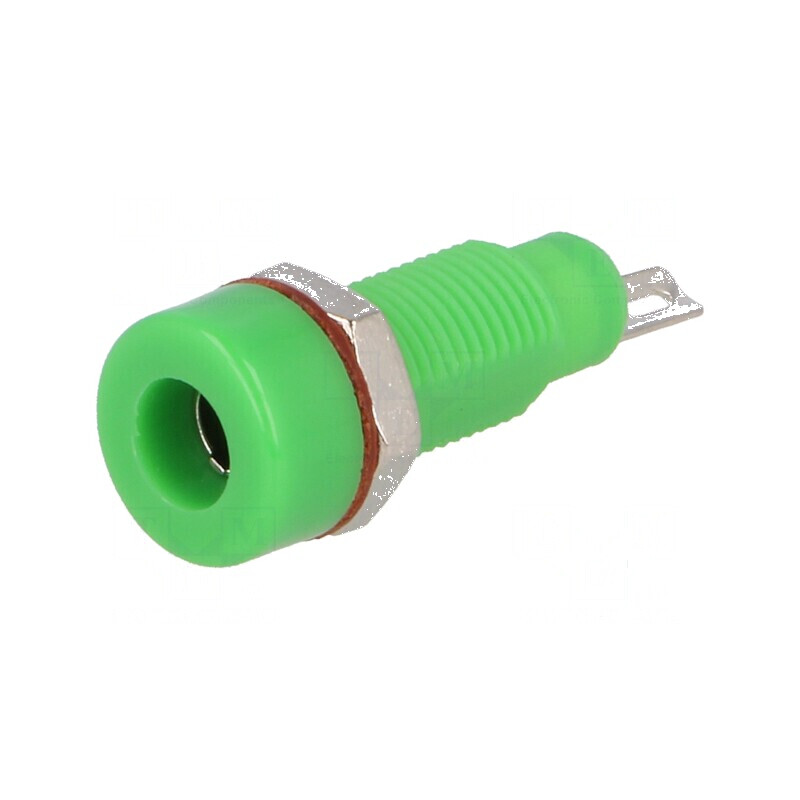 Conector banană 4mm soclu 10A 60VDC verde nichelat, temperatură operare -10 până la 80°C | Electronic-mag.ro | Componente Electronice Conector banană 4mm soclu 10A 60VDC verde nichelat, temperatură operare -10 până la 80°C | Electronic-mag.ro | Componente Electronice