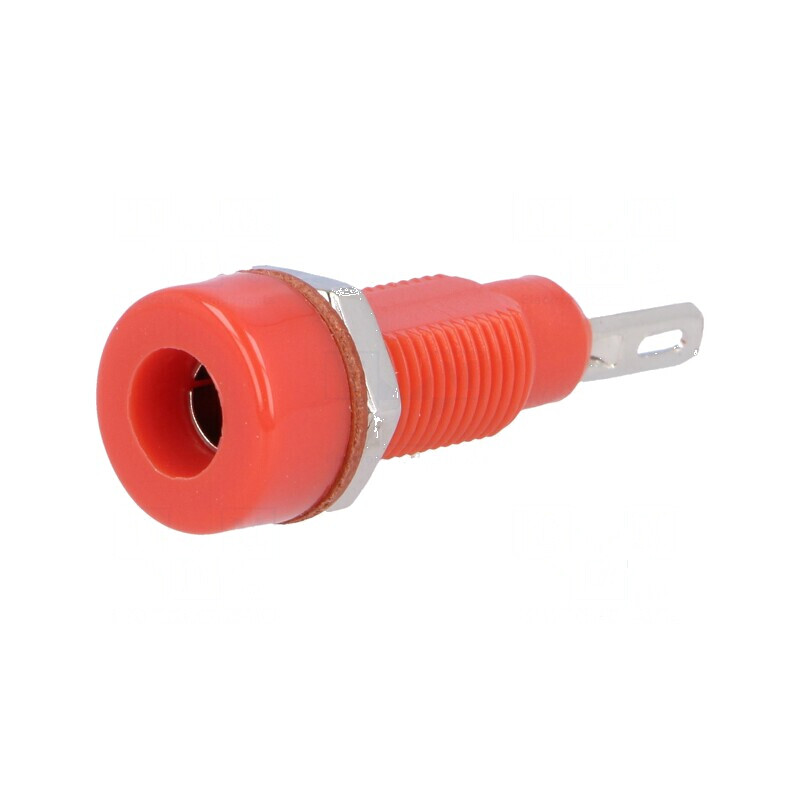 Conector banană 4mm soclu 10A 60VDC roşu nichelat - temperatură operare 10÷80°C | Electronic-mag.ro | Componente Electronice Conector banană 4mm soclu 10A 60VDC roşu nichelat - temperatură operare 10÷80°C | Electronic-mag.ro | Componente Electronice