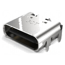 Conector USB C Soclu SMT PIN 16 Orizontale pentru Montare Superioră pe Placă | Electronic-mag.ro | Componente Electronice