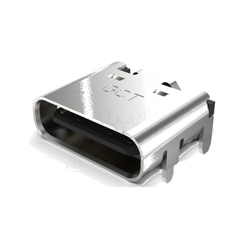 Conector USB C Soclu SMT PIN 16 Orizontale pentru Montare Superioră pe Placă | Electronic-mag.ro | Componente Electronice