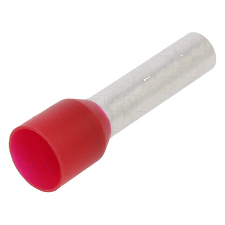 Vârf tub de capăt izolată 10mm² 18mm cositorit crimpat roșu - Conector electric profesional | Electronic-mag.ro | Componente Electronice