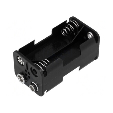 Suport pentru baterii AA/R6, 4 locuri, tip 6F22, culoare neagră | Electronic-mag.ro | Componente Electronice