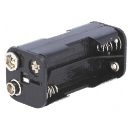 Suport pentru baterii AAA și R3, Tip 6F22, Negru - Capacitate 4 Baterii | Electronic-mag.ro | Componente Electronice