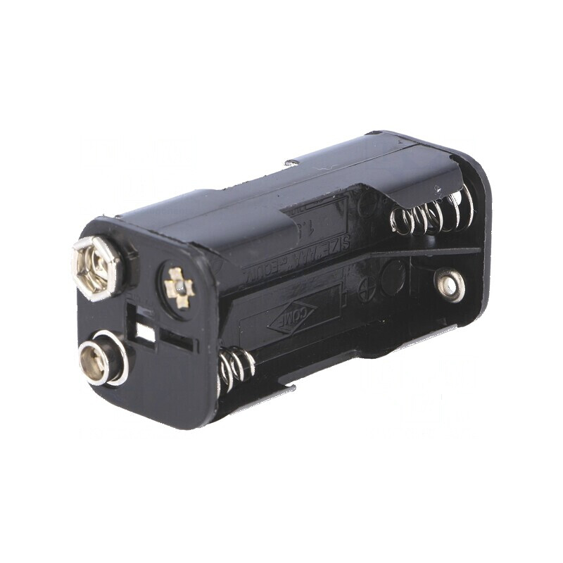 Suport pentru baterii AAA și R3, Tip 6F22, Negru - Capacitate 4 Baterii | Electronic-mag.ro | Componente Electronice Suport pentru baterii AAA și R3, Tip 6F22, Negru - Capacitate 4 Baterii | Electronic-mag.ro | Componente Electronice