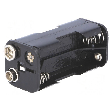 Suport pentru baterii AAA și R3, Tip 6F22, Negru - Capacitate 4 Baterii | Electronic-mag.ro | Componente Electronice