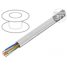 Cablu YTKSY 4x2x0,5mm pentru telecomunicaţii, sârmă din cupru cu izolaţie PVC alb | Electronic-mag.ro | Componente Electronice