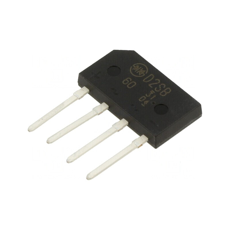 Punte Redresoare Monofazat Urmax 600V, Curent Maxim 1,5A, Curent de Supratensiune 80A, Model Plată | Electronic-mag.ro | Componente Electronice