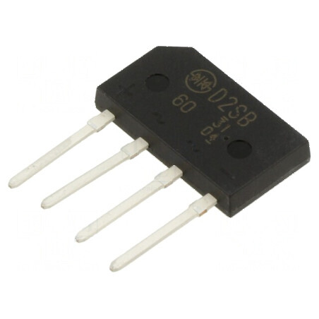 Punte Redresoare Monofazat Urmax 600V, Curent Maxim 1,5A, Curent de Supratensiune 80A, Model Plată | Electronic-mag.ro | Componente Electronice