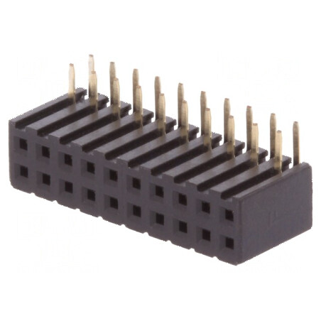Conector şiruri pini soclu mamă 20 PIN 90° 2mm THT - Compatibilitate Avansată | Electronic-mag.ro | Componente Electronice
