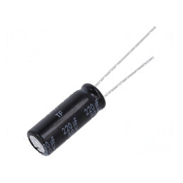 Condensator Electrolitic Low ESR THT 220uF 50VDC Ø8x20mm - Componentă Electronică de Înaltă Performanță | Electronic-mag.ro | Componente Electronice