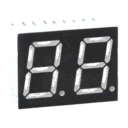 Afişaj LED 7 segmente 14,22mm 0,56 Nr.car: 2 Verde 6mcd pentru proiecte electronice | Electronic-mag.ro | Componente Electronice