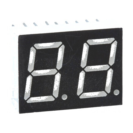Afişaj LED 7 segmente 14,22mm 0,56 Nr.car: 2 Verde 6mcd pentru proiecte electronice | Electronic-mag.ro | Componente Electronice