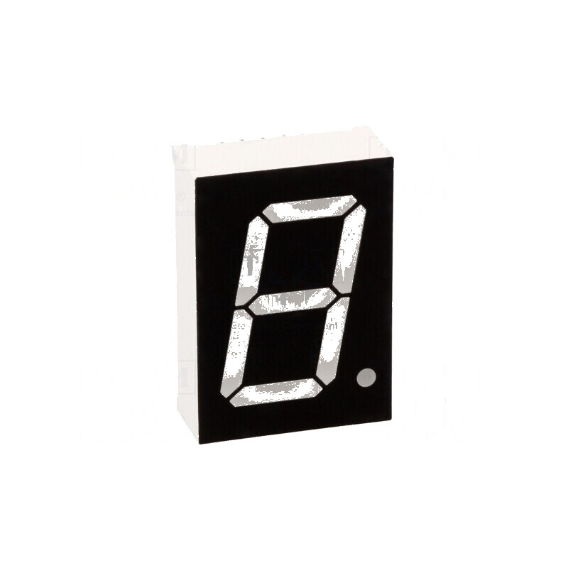 Afișaj LED cu 7 segmente, 25,4mm, 1 Nr.car, Verde, 8mcd, Anodizat | Electronic-mag.ro | Componente Electronice