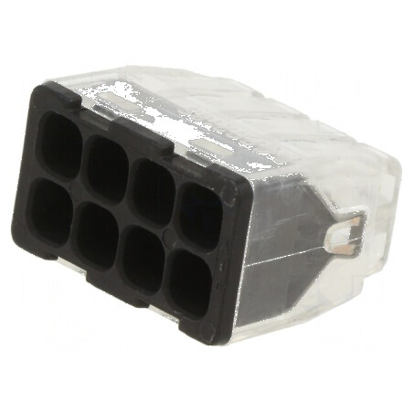 Borne cu Arc Rapid 2,5mm² 450V 24A Negre cu Dimensiunea de 11mm | Electronic-mag.ro | Componente Electronice