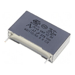 Condensator polipropilenă X2 R46 470nF 26,5x7x16mm THT - Componentă electronică de înaltă performanță | Electronic-mag.ro | Componente Electronice