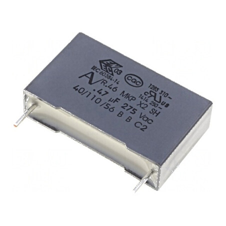 Condensator polipropilenă X2 R46 470nF 26,5x7x16mm THT - Componentă electronică de înaltă performanță | Electronic-mag.ro | Componente Electronice