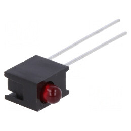 LED 3mm Roșu în Carcasă - 1 Diode, 10mA, Unghi de 60°, Tensiune 1,5-2,4V, 3,4mcd | Electronic-mag.ro | Componente Electronice