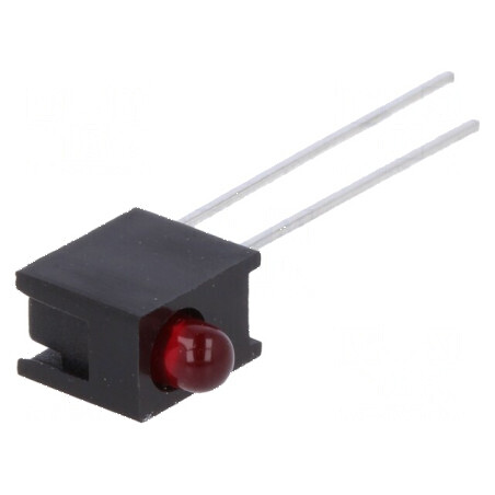 LED 3mm Roșu în Carcasă - 1 Diode, 10mA, Unghi de 60°, Tensiune 1,5-2,4V, 3,4mcd | Electronic-mag.ro | Componente Electronice