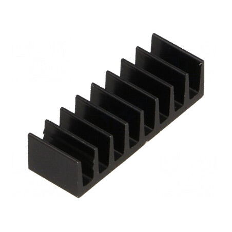 Radiator extrudat negru - Dimensiuni L: 6,3mm, W: 19mm, H: 4,8mm, Capacitate 50K/W | Electronic-mag.ro | Componente Electronice